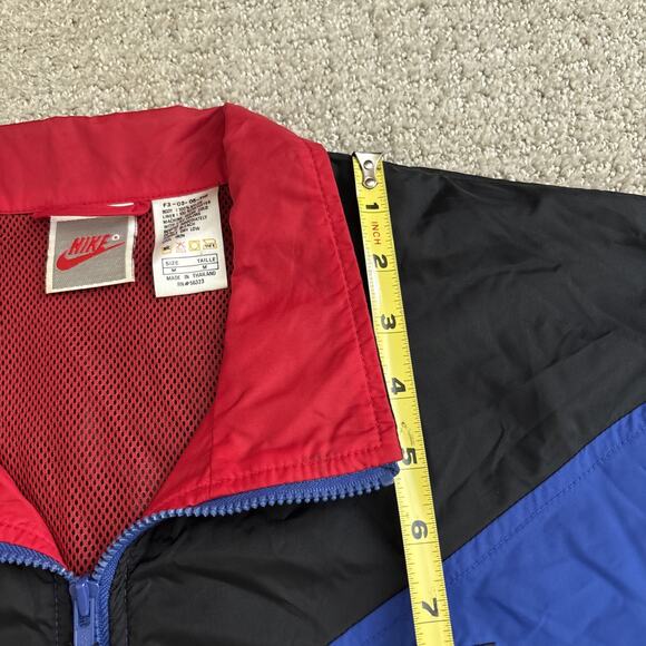Nike Windbreaker Jacket 90s Red Blue Men Sz M Colorblock Full Zip Lightweight - Picture 6 of 13